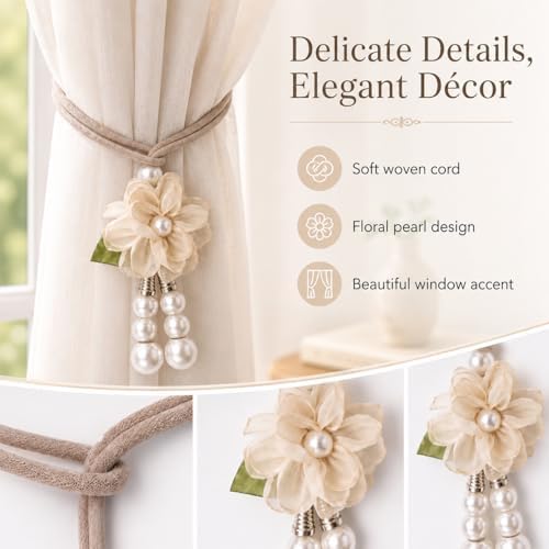 Adjustable Curtain Tiebacks， 4pcs Hand-Woven Rope - Image 7
