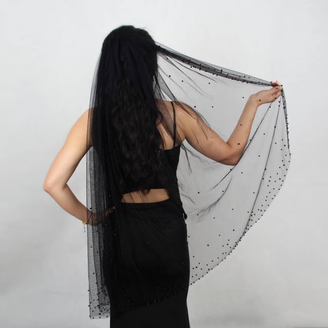 1 Tier Pearl Wedding Bridal Veil With Metal Comb Headband Decorations, Bride To Be Gift, Wedding