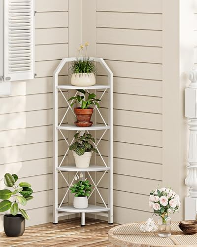 4-Tier Corner Shelf, Industrial Corner Bookshelf, 47.6" Corner Storage Stand - Image 5