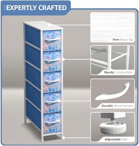Sorbus 5-Drawer Narrow Dresser for Bedroom - Image 4