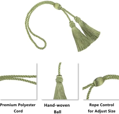 2 Pack Curtain Tiebacks with Tassel, Decorative Curtain Holdback - Image 3