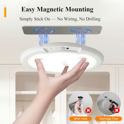 Rechargeable Motion Sensor Ceiling Light, Battery Operated Closet Light - Image 5