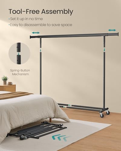 SONGMICS Clothes Rack with Wheels, Heavy-Duty, 330 lb Load Capacity - Image 6
