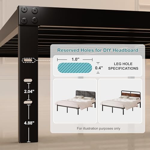 Heavy Duty Narrow Twin Bed Frame, 14 Inch Metal Platform 30x75 Inch - Image 5