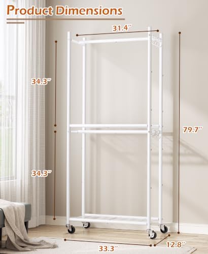 HOMIDEC Clothes Rack, 79.7" Double-Tier Clothing Rack - Image 4