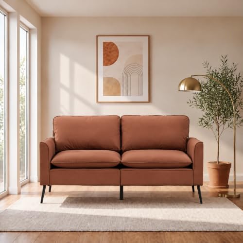 Retro Leather Loveseat Sofa, 2-Seat Couch by Outdoorchairs