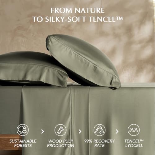 EverGrace Tencel™ Sheet Set, Breathable & Cooling, Dried Sage - Image 6