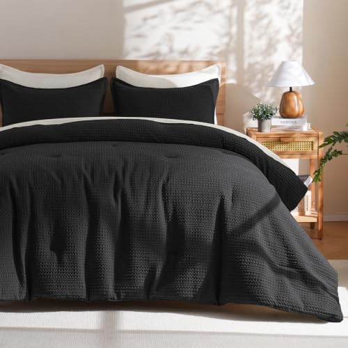 PHF Soft Waffle Comforter Set Queen Size- Comfy Breathable Waffle Weave by PHF