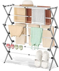 3-Tier Foldable Clothes Drying Rack, 37.6" H by APEXCHASER
