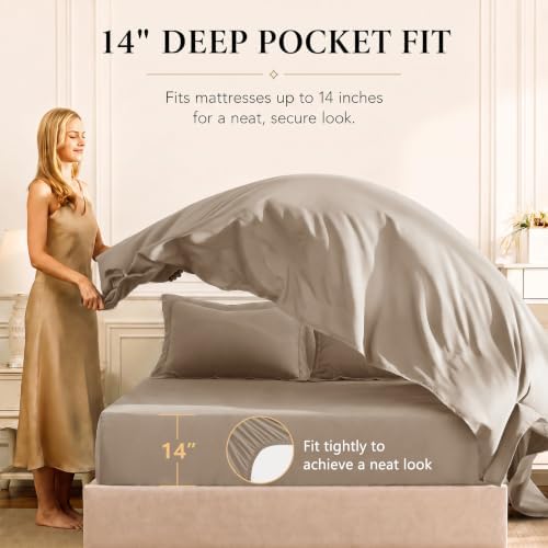 CozyLux King Comforter Set 102"x90" Khaki - Image 5