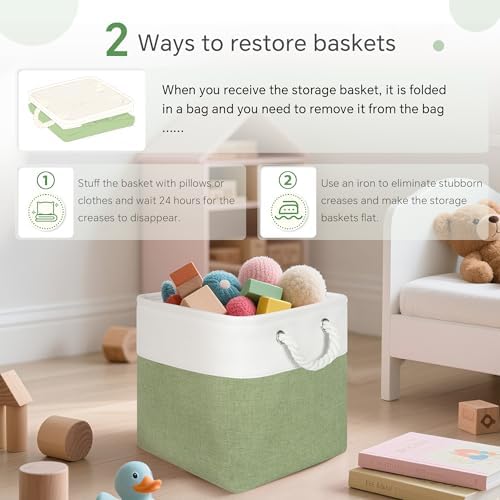 11 inch Cube Storage Bin with Handles 6 Pack - Image 5