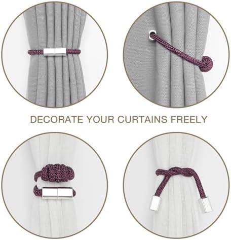 NICEEC 2 Pack Mini Magnetic Curtain Tiebacks Modern Simple Style Drape Tie - Image 5