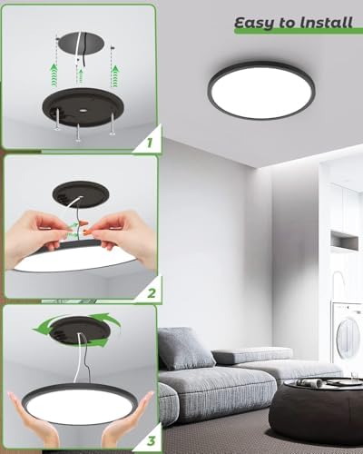 zemty 12Pack 12 Inch LED Flush Mount Ceiling Light, Super Slim 28W 3200lm LED - Image 6