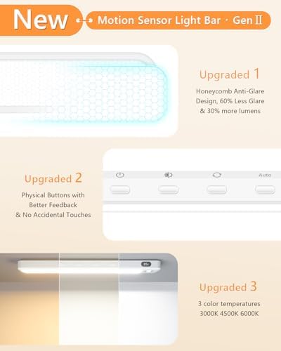 WILLED Under Cabinet & Closet Lights, Motion Sensor, Rechargeable, 3 Color Temps - Image 2