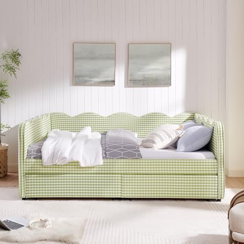 KEIKI Queen Gingham Upholstered Daybed - Image 4