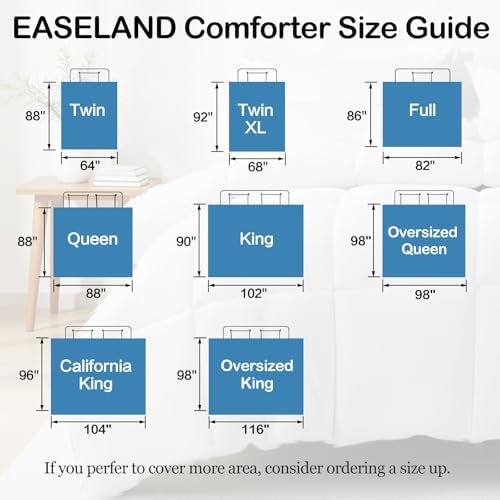 EASELAND Twin XL Down Alternative Comforter, 68x92 Inches - Image 7