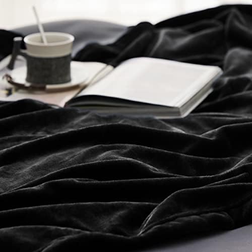Bedsure Soft Cozy Warm Fleece Large Oversized Bed Blanket Black 120"x120" - Image 5