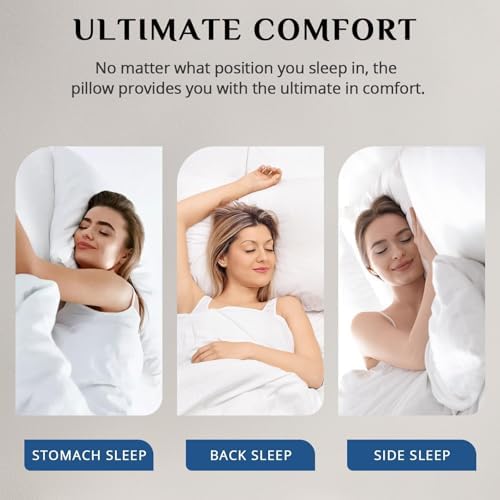 JOLLYVOGUE Pillows Queen Size Set of 6, Washable Supportive 6 Pack Bed Pillows - Image 7