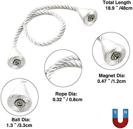 Magnetic Curtain Tiebacks Rope Decorative Holdbacks - Image 3