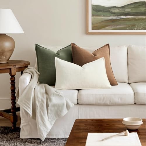 MIULEE Thick Textured Decorative Throw Pillow Covers 20x20 Inch Brown Sugar - Image 5