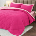 MUXHOMO Super King Plus Comforter Set 7 Pieces, Hot Pink/Baby Pink by MUXHOMO