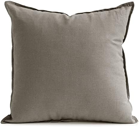 Jeanerlor Solid Cotton Linen Decoration 18"x18" Throw Pillow Cushion Case by Jeanerlor