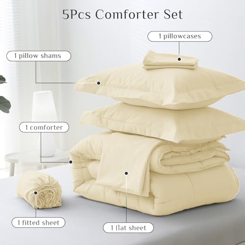 JOLLYVOGUE Twin XL Comforter Set, Ultra-Soft Bed in a Bag Twin XL Size 5 Pieces - Image 5