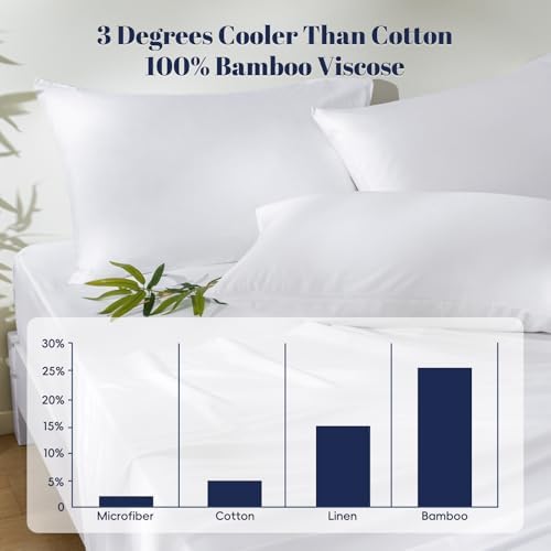 PHF 6PCS Cooling Sheets Set King Size, 100% Rayon Derived from Bamboo - Image 2