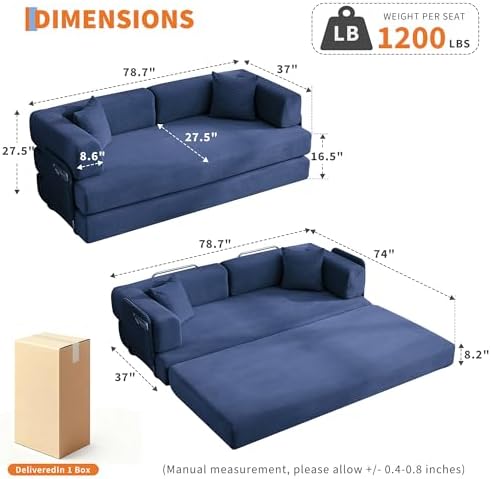 5-in-1 Convertible Sleeper Sofa Bed - Image 2
