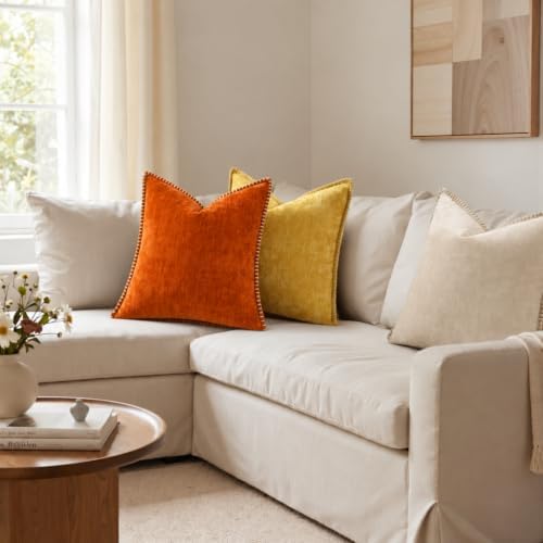 Pallene Chenille Soft Rust Throw Pillow Cover 26x26 Set of 2 - Image 7