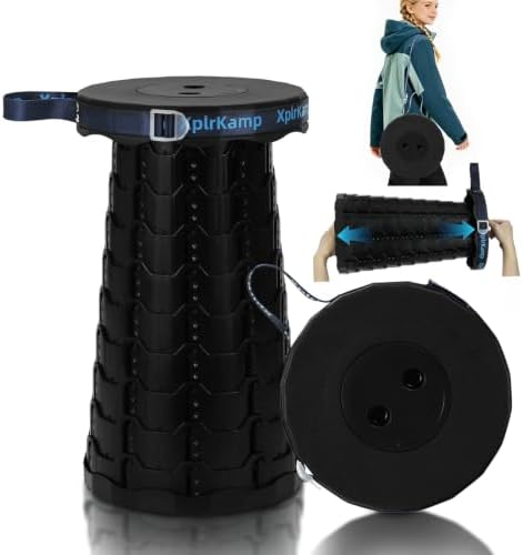 Portable Collapsible Stool Chair Folding Camp Seat by Unknown