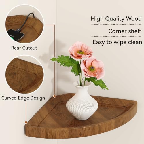YMYNY Set of 2 Corner Floating Shelves - Image 4