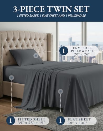LANE LINEN Extra Long Twin Sheets Sateen Weave - Image 2