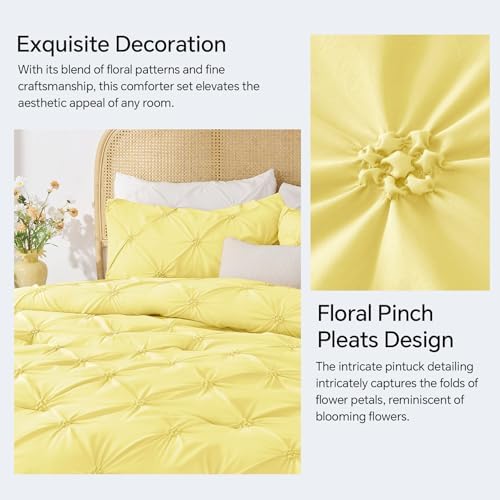 BEDELITE King Comforter Set Light Yellow, Fluffy & Soft Comforter - Image 4