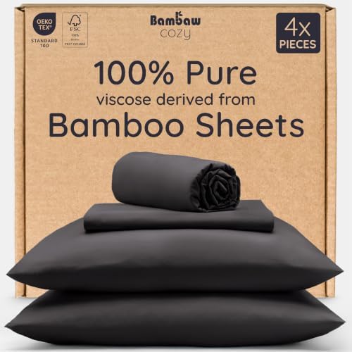 Bambaw 100% Viscose Derived from Bamboo Sheet Set Full Size – 4pcs Cooling by Bambaw