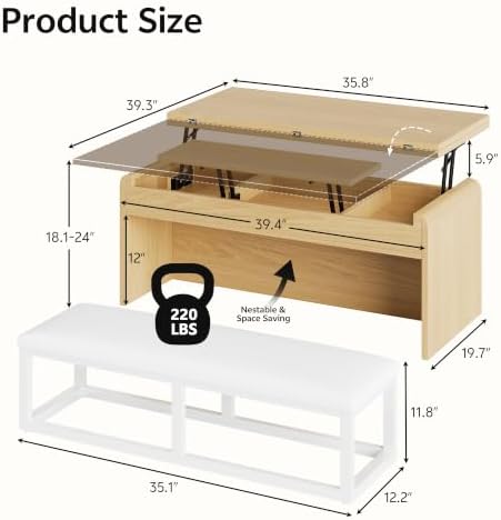 Dual Lift Top Coffee Table - Image 2