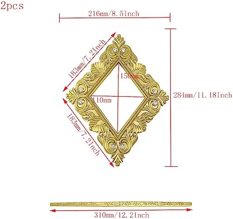 2 Pack Gold Rhombus Curtain Tiebacks, Square Drapery Holdbacks - Image 2
