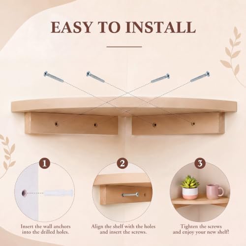 Floating Corner Shelves Set of 4 Morandi Rounded Shelves Wall - Image 6