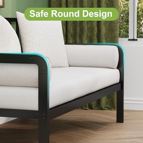 Lutown-Teen Twin Daybed Frame, Metal DayBeds, Heavy-Duty Steel Slats - Image 5