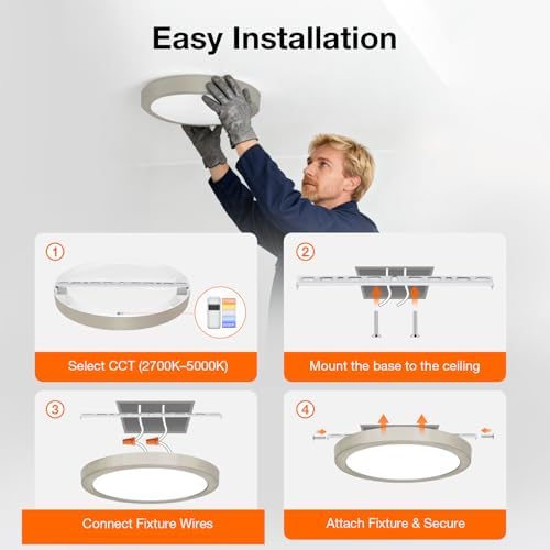 Sylvania 12" LED Flush Mount Ceiling Light Fixture, 5 Color Select, 1600 LMS - Image 6