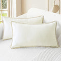 CaliTime Decorative Couch Throw Pillow Covers 20 X 12 Inches Cream by CaliTime