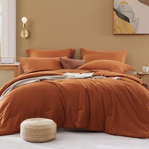 Full Size Comforter Sets-7 Pieces Ultra Soft Bed in a Bag Full Bedding Sets by WRENSONGE