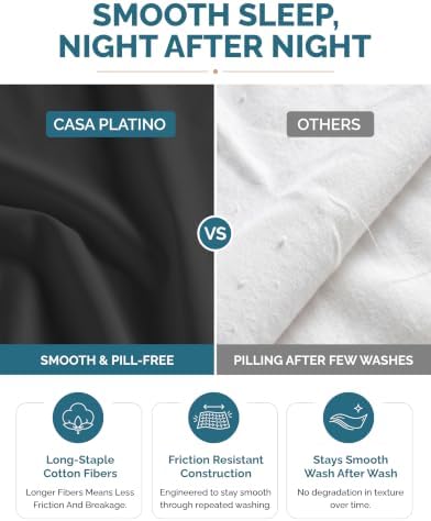 Casa Platino Sheets Full – 6 Piece Crisp Percale Weave Full Cooling Sheets - Image 6