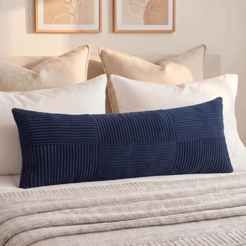 Fancy Homi Set of 1 Navy Blue Boho Long Lumbar Body Decorative Throw Pillow by Fancy+Homi