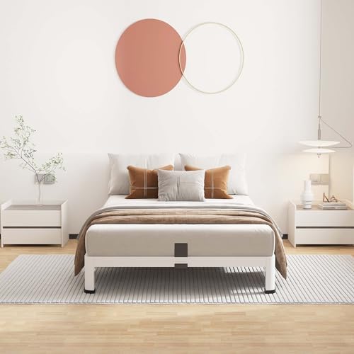 4 Inch White Twin Bed Frame Low Profile - Image 6