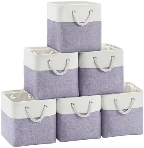 11 inch Cube Storage Bin with Handles 6 Pack by SimplifySpaceSimplifyLife