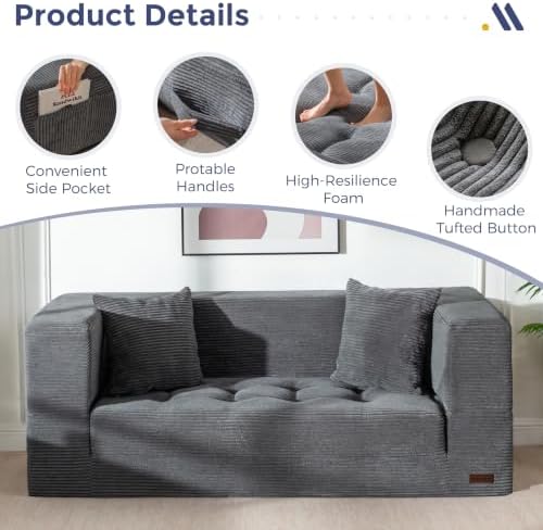 MAXYOYO 63" Folding Sofa Bed, Convertible Boneless Couch - Image 5