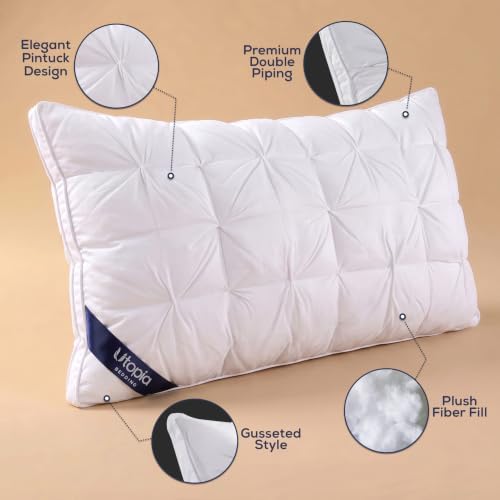 Utopia Bedding Pintuck King Bed Pillows, Pintuck Design - Image 2