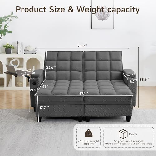 70.9'' Double Chaise Lounge - Image 2