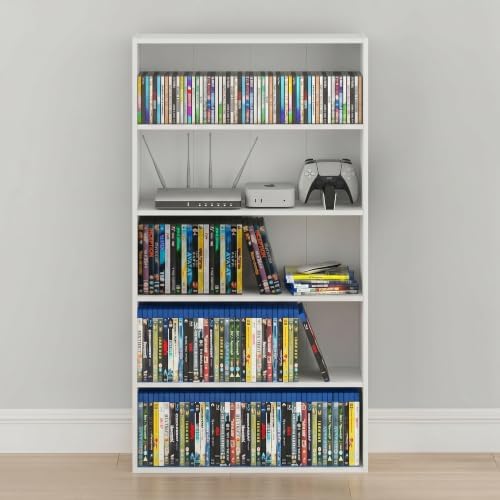 Furinno Basic DVD Shelf, 5-Tier CD Rack, Cube Storage - Image 7